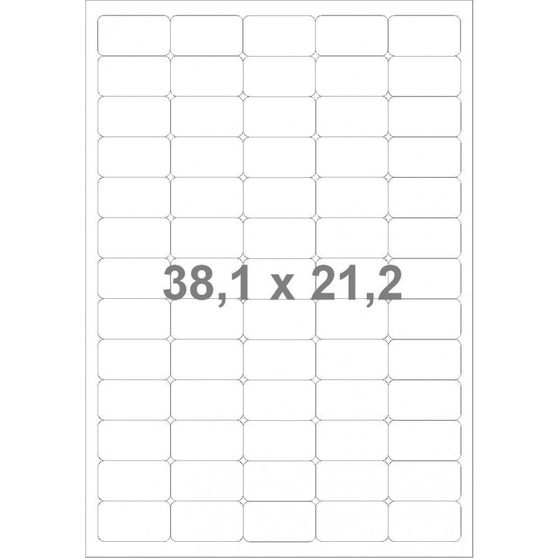 Etiquettes enlevables en planche A4 Format 38.1x21.2 mm