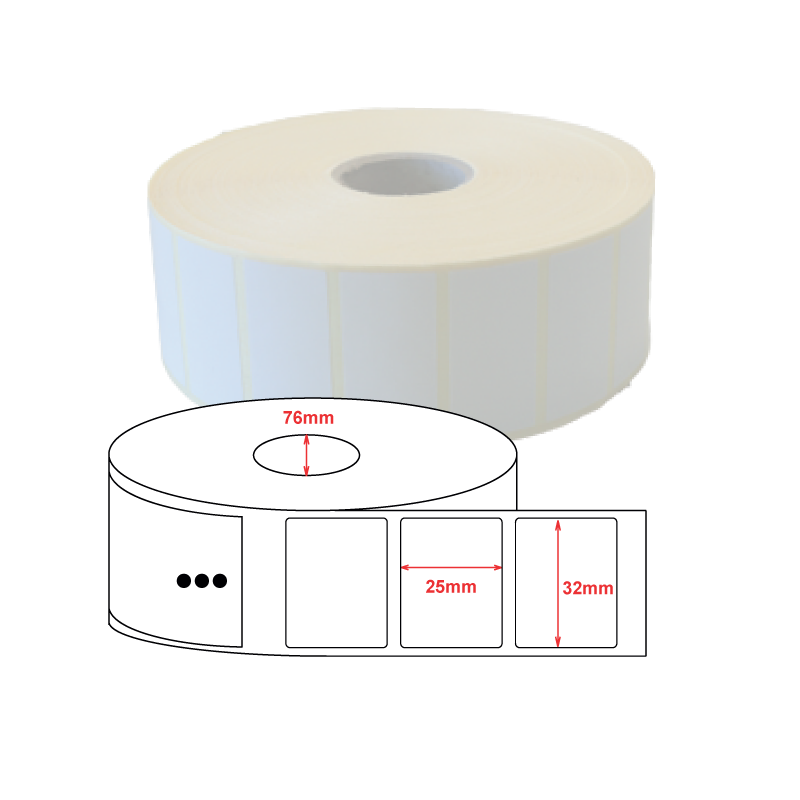 Etiquettes papier velin 32x25mm