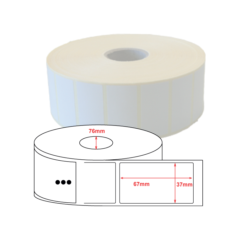 Etiquettes papier velin 37x67mm