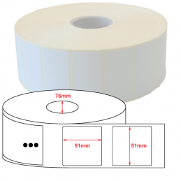 Etiquettes papier velin 51x51mm