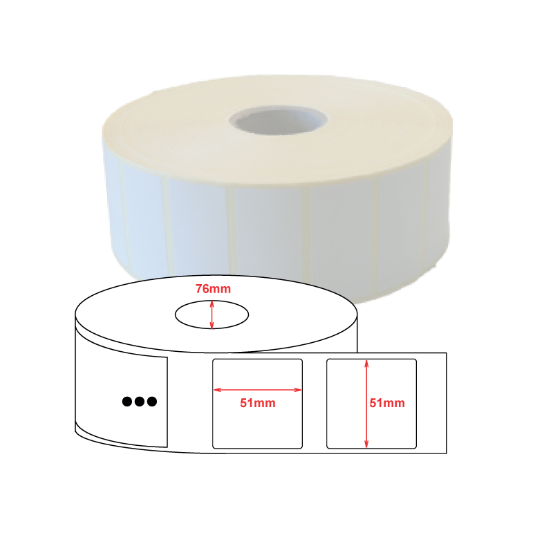 Etiquettes papier velin 51x51mm