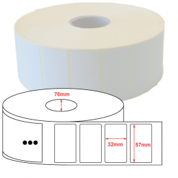 Etiquettes papier velin 57x32mm