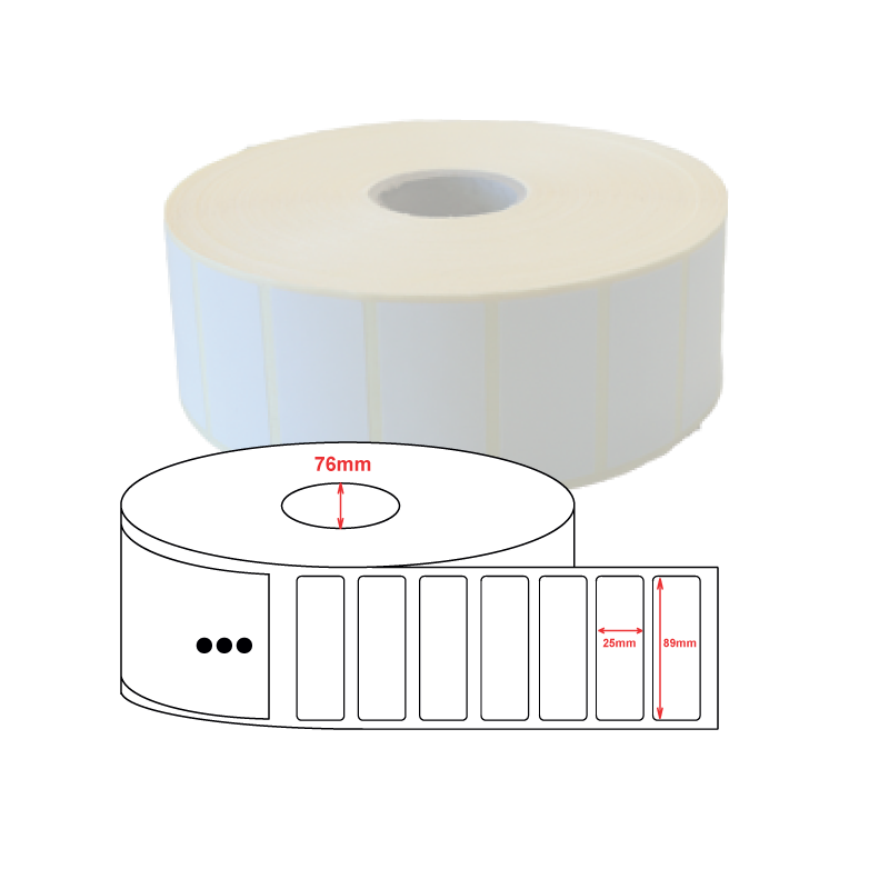 Etiquettes papier velin 89x25mm