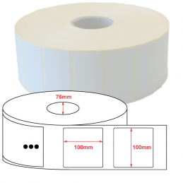 Etiquettes papier velin 100x100mm