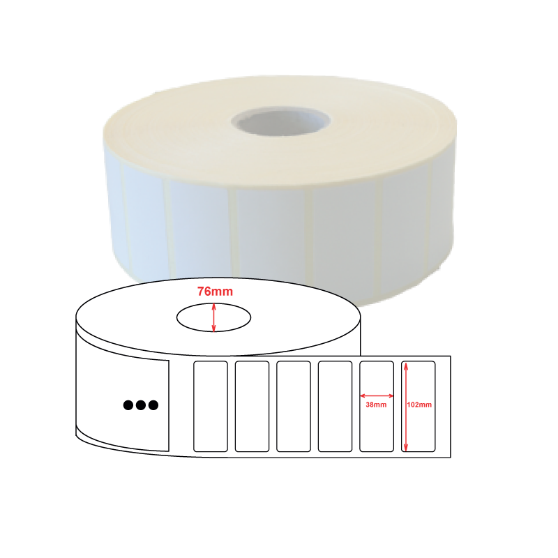 Etiquettes papier velin 102x38mm