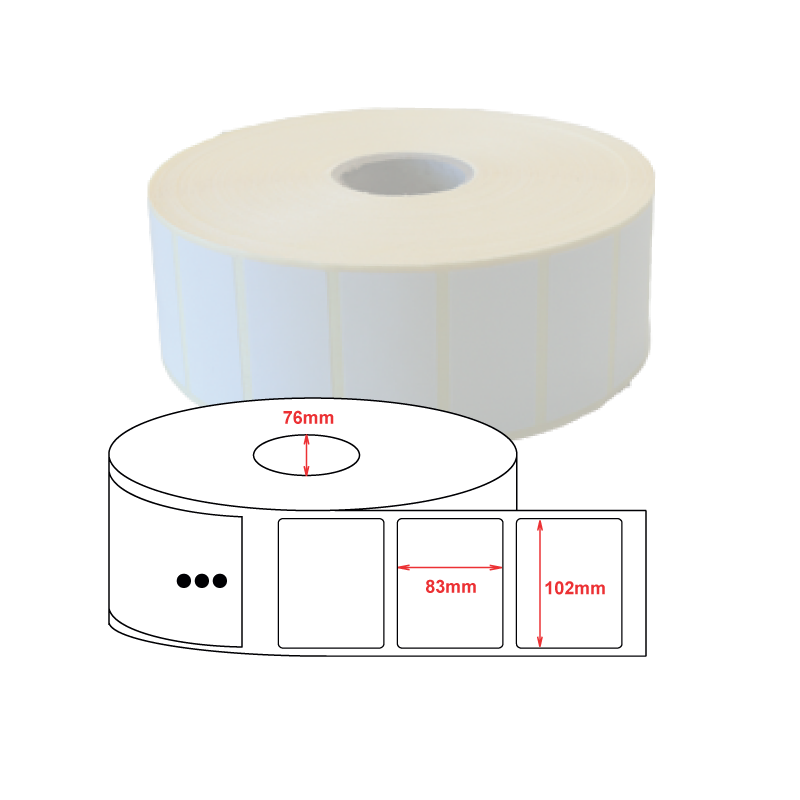 Etiquettes papier velin 102x83mm