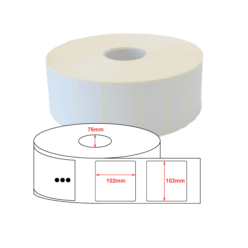 Etiquettes papier velin 102x102mm