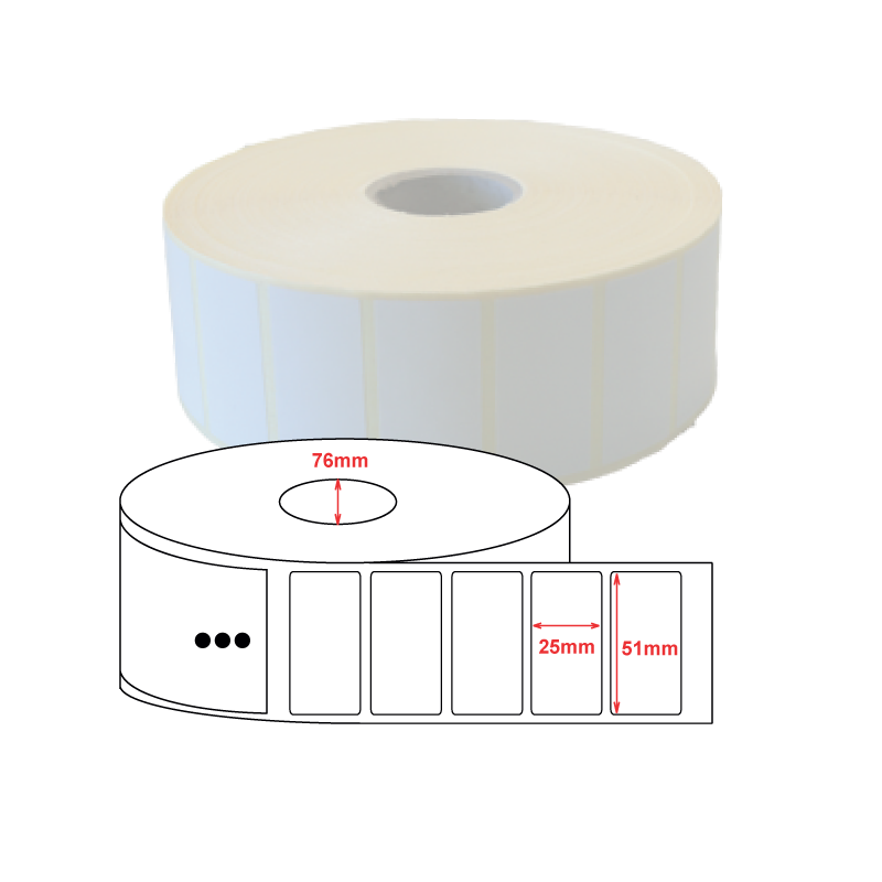 Etiquette Polyester 51x25mm blanc brillant