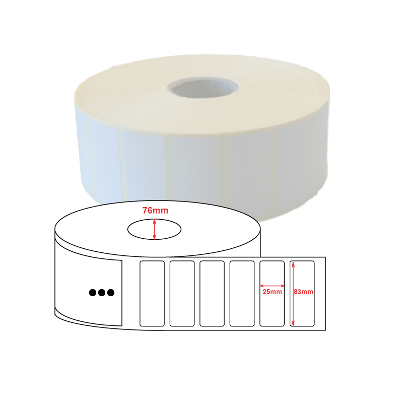 Etiquette Polyester 83x25mm blanc brillant