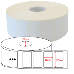 Etiquette Polyester 57x32mm blanc brillant