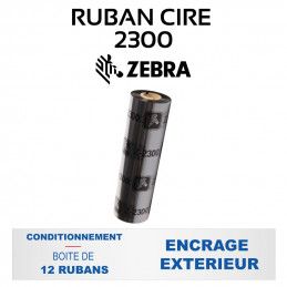 03200BK11030 - Ruban Zebra transfert thermique cire/résine 110mmx300m,  mandrin 25mm