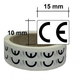 Etiquette CE 15x10mm en rouleau de 500 étiquettes