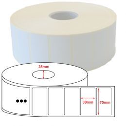 Étiquettes ZEBRA papier velin 70x38mm mandrin 25mm