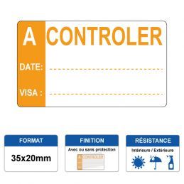 Etiquette prélaminée 35x20mm - A CONTROLER