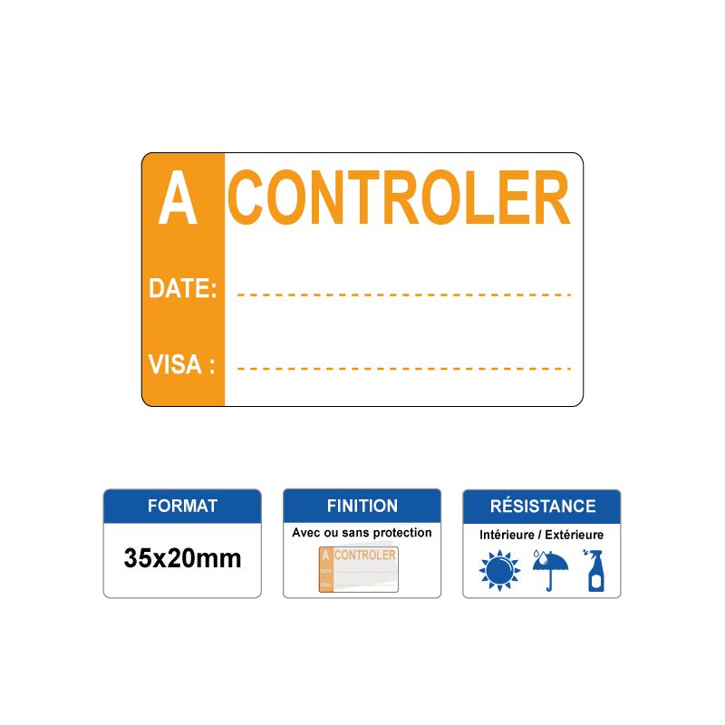 Etiquette prélaminée 35x20mm - A CONTROLER