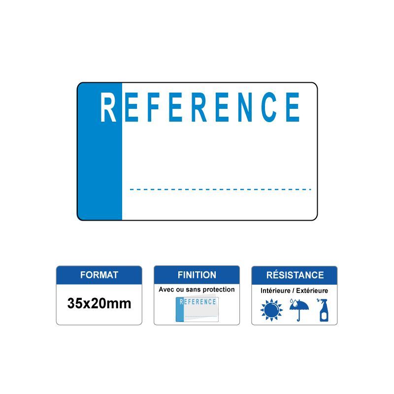 Etiquette prélaminée 35x20mm - REFERENCE