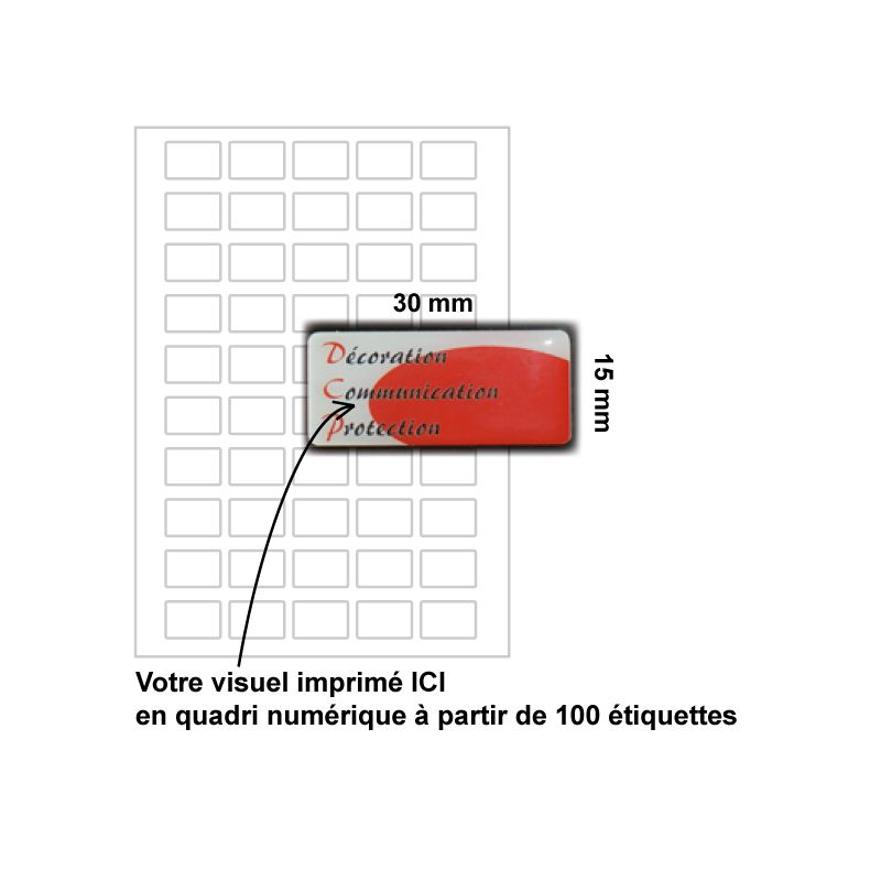 Etiquette dômée 30x15mm