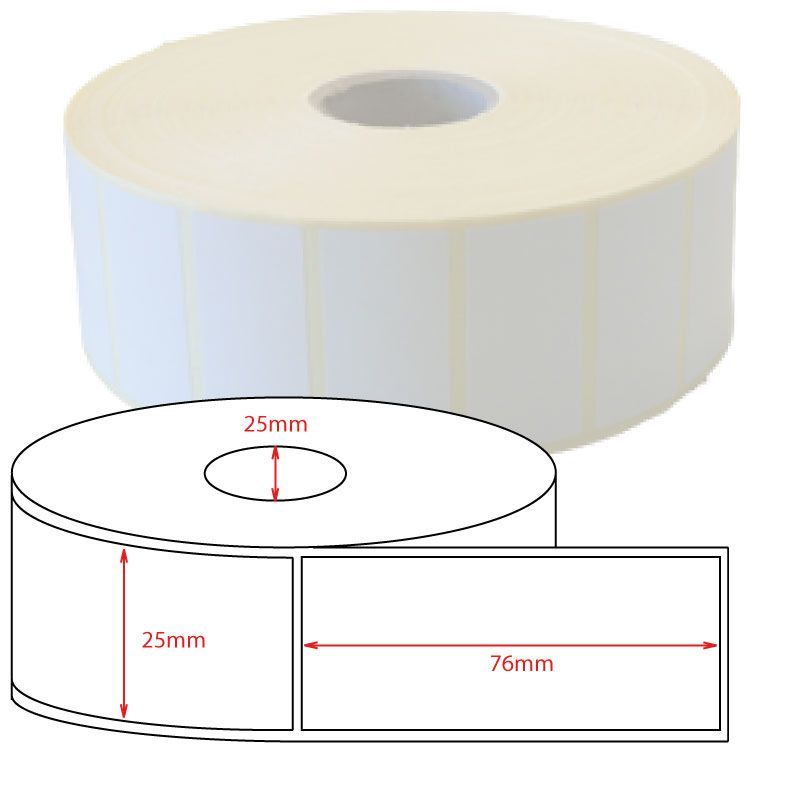 Etiquette ZEBRA Thermique Top 25x76mm