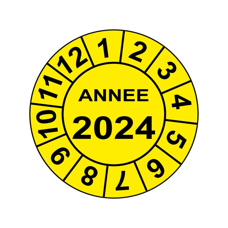 Pastille calendrier Ø15 à 50mm - ANNEE 2024