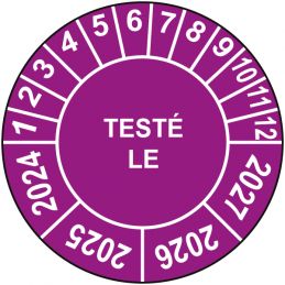 Pastille calendrier Ø15 à 50mm - TESTÉ LE - Fond Violet