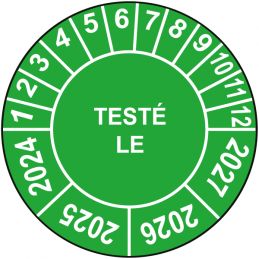 Pastille calendrier Ø15 à 50mm - TESTÉ LE - Fond Vert