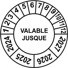 Pastille calendrier Ø15 à 50mm - VALABLE JUSQUE - Fond Blanc