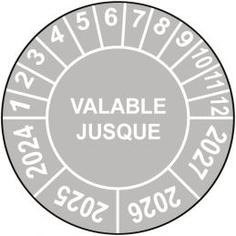 Pastille calendrier Ø15 à 50mm - VALABLE JUSQUE - Fond Gris
