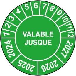 Pastille calendrier Ø15 à 50mm - VALABLE JUSQUE - Fond Vert