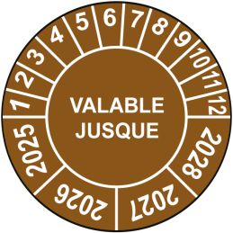 Pastille calendrier Ø15 à 50mm - VALABLE JUSQUE - Fond Blanc