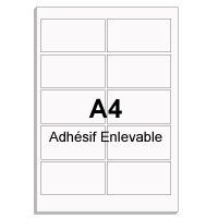 Etiquettes A4 adhésif enlevable